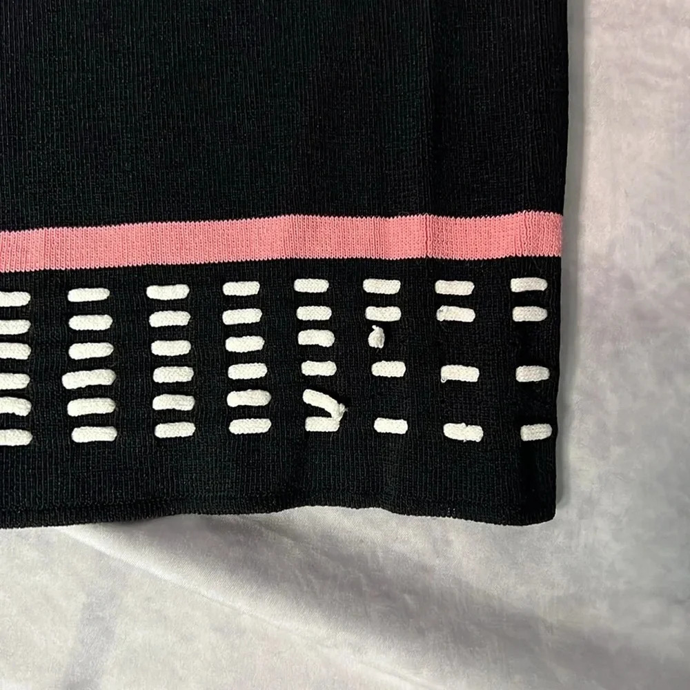 Grace Dane Lewis Petites Black, White and Salmon Elastic Waist Vintage Skirt -PL - Picture 8 of 8